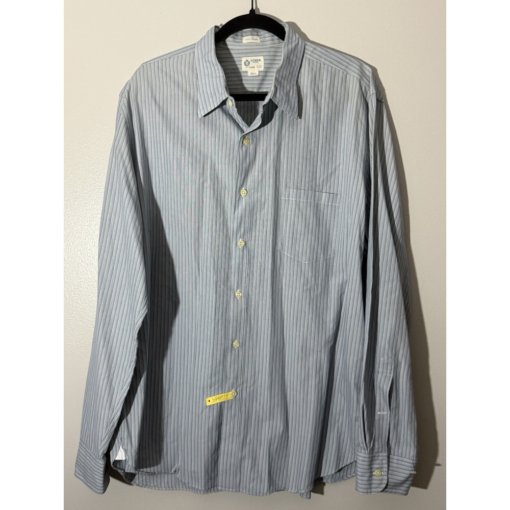 J. Crew Striped Shirt 2-Ply Cotton Button Down Long Sleeve XL Men